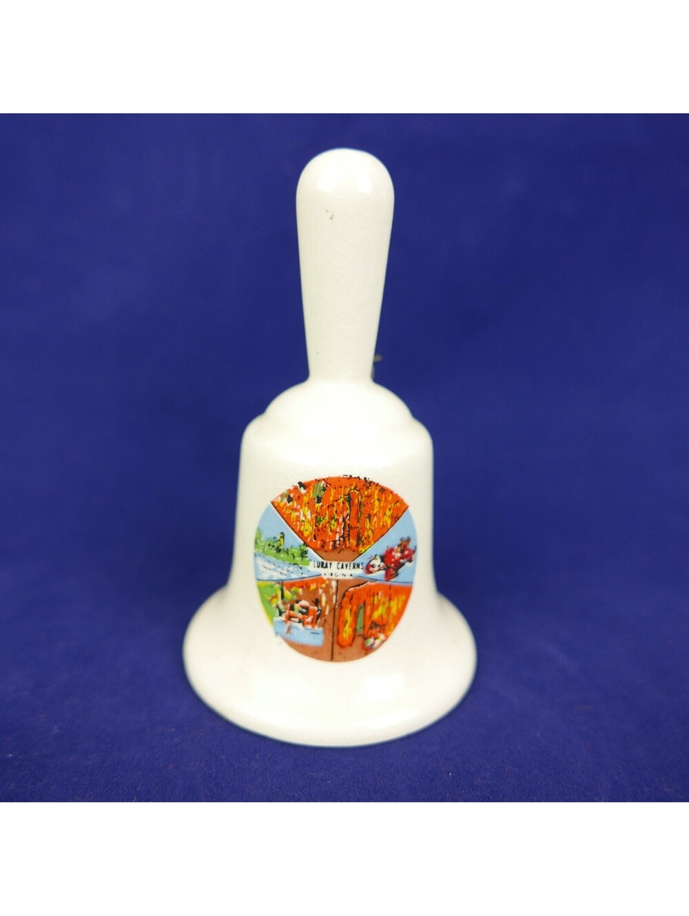Vintage Luray Caverns Virginia Ceramic Souvenir Bell Travel Collectible 3.7"